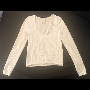 Free people ribbed long sleeve crop top
